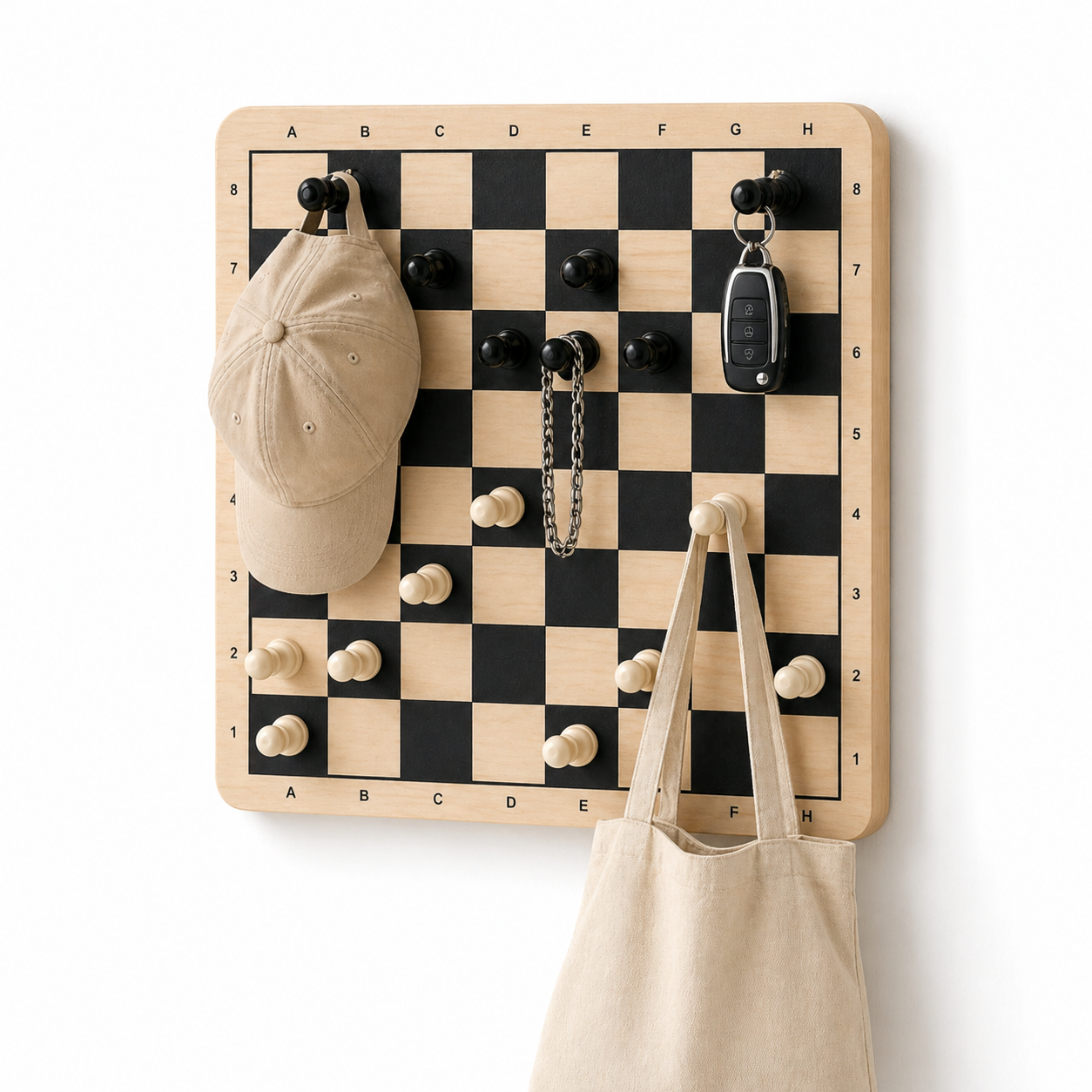 chessmade Wandboard mit Cap, Schlüssel und Tasche
